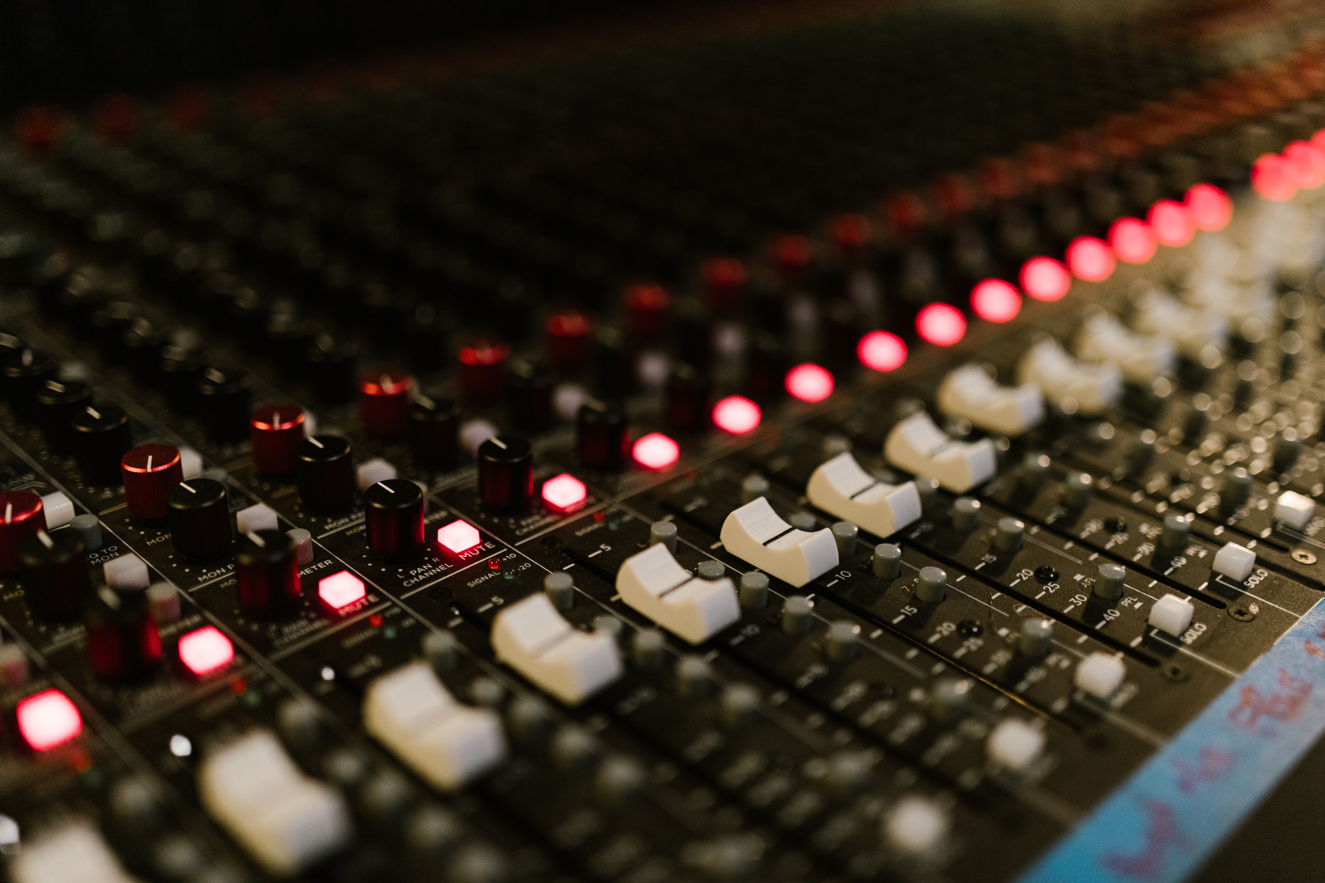 Black and White Audio Mixer